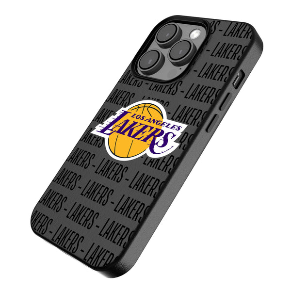 Los Angeles Lakers Text Backdrop iPhone MagSafe Compatible Phone Case for Apple iPhone Iso.Jpg