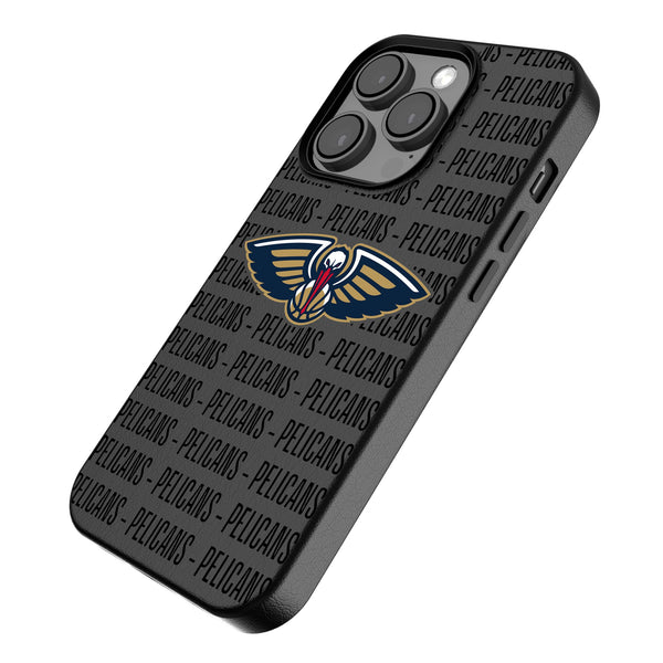 New Orleans Pelicans Text Backdrop iPhone MagSafe Compatible Phone Case for Apple iPhone Iso.Jpg