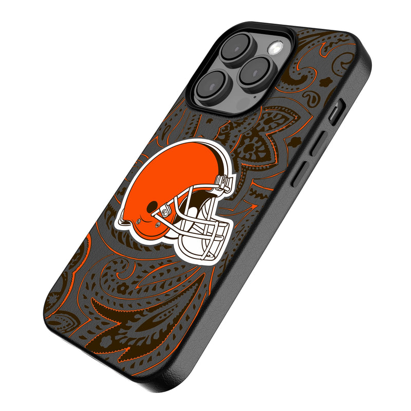 Cleveland Browns Paisley iPhone MagSafe Compatible Phone Case for Apple iPhone Iso.Jpg