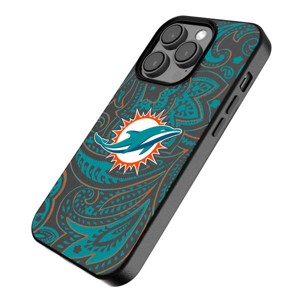 Miami Dolphins Paisley iPhone MagSafe Compatible Phone Case for Apple iPhone Iso.Jpg