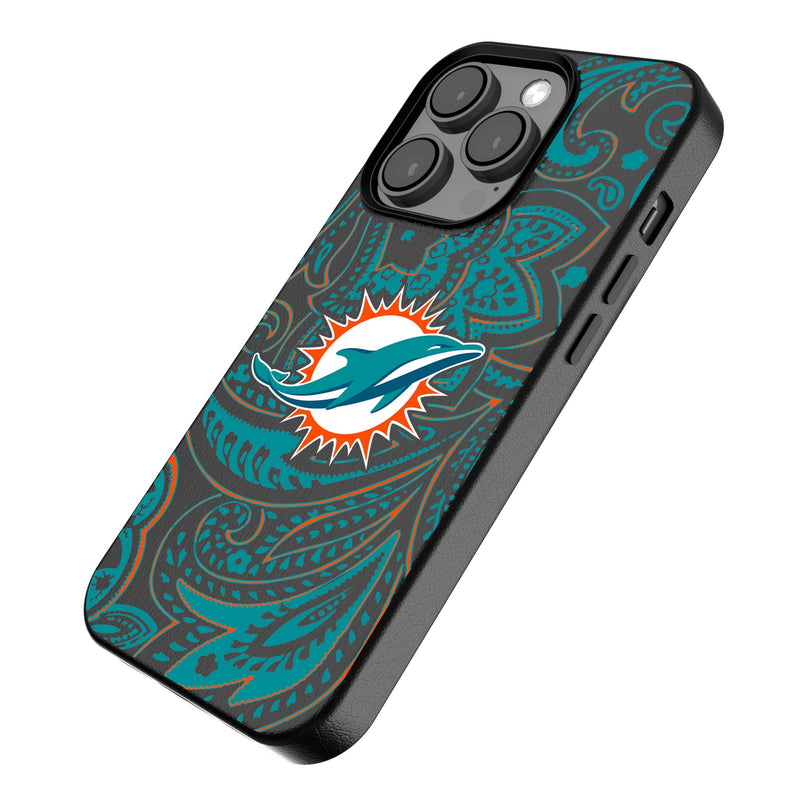Miami Dolphins Paisley iPhone MagSafe Compatible Phone Case for Apple iPhone Iso.Jpg