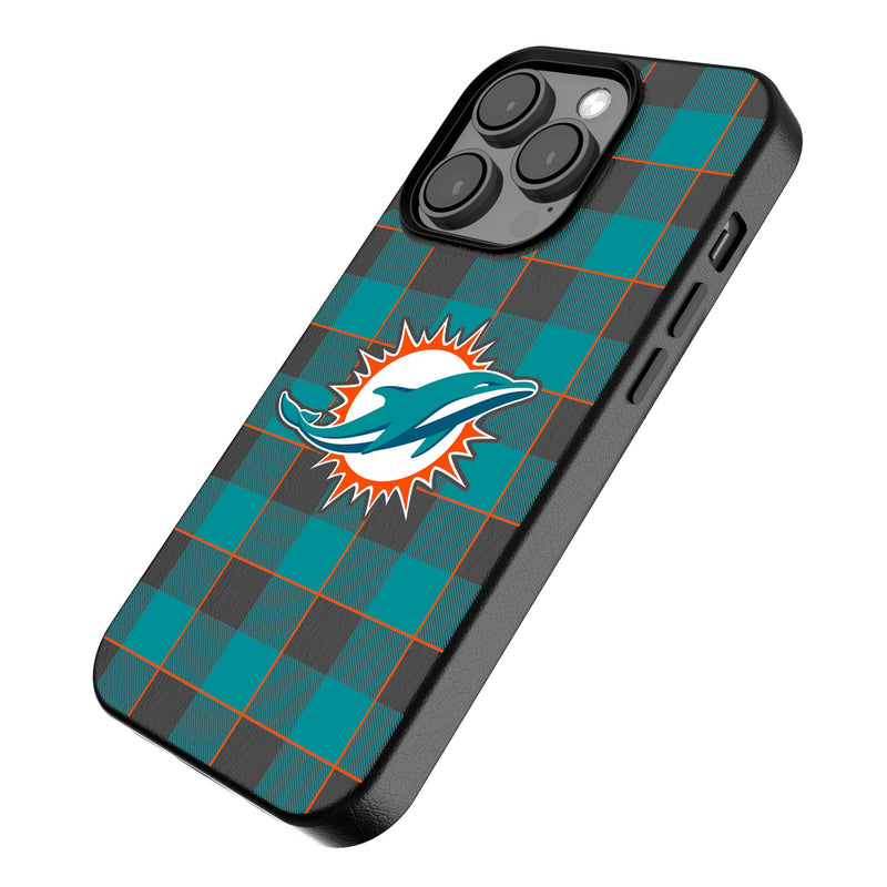 Miami Dolphins Plaid iPhone MagSafe Compatible Phone Case for Apple iPhone Iso.Jpg