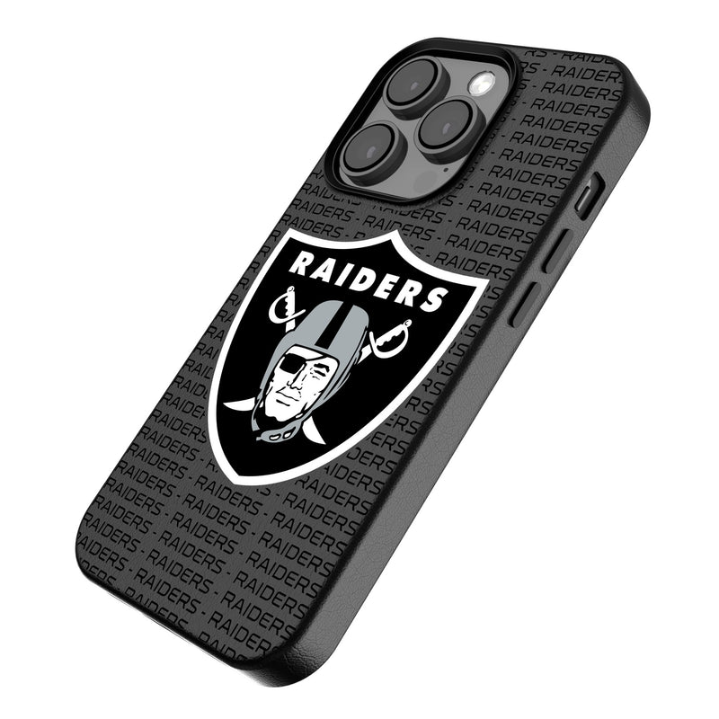 Las Vegas Raiders Text Backdrop iPhone MagSafe Compatible Phone Case for Apple iPhone Iso.Jpg