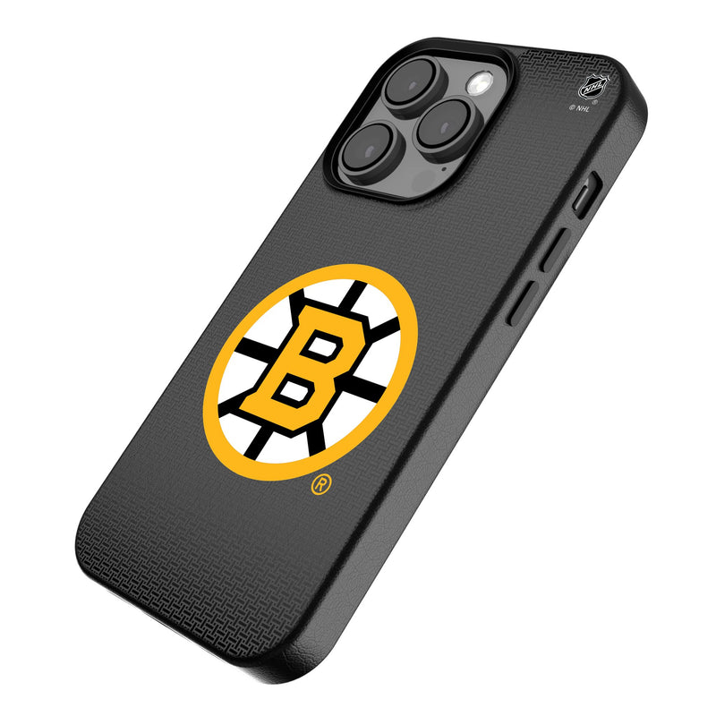 Boston Bruins Linen iPhone MagSafe Compatible Phone Case for Apple iPhone Iso.Jpg