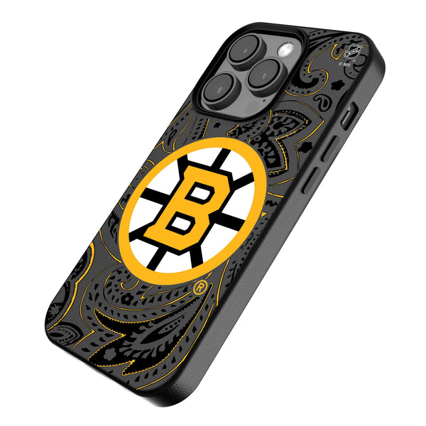 Boston Bruins Paisley iPhone MagSafe Compatible Phone Case for Apple iPhone Iso.Jpg