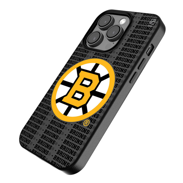 Boston Bruins Text Backdrop iPhone MagSafe Compatible Phone Case for Apple iPhone Iso.Jpg