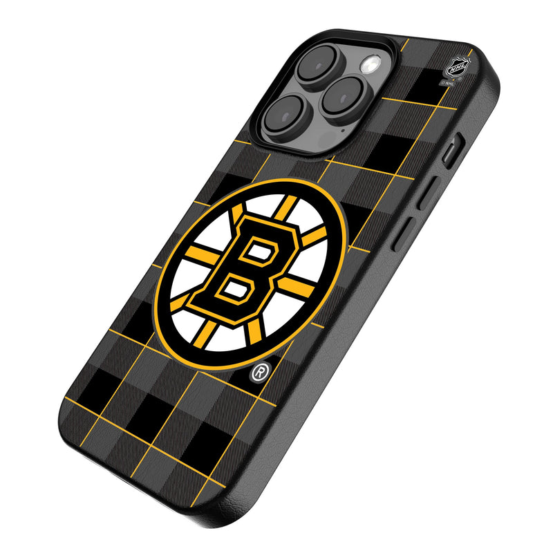 Boston Bruins Plaid iPhone MagSafe Compatible Phone Case Iso.Jpg