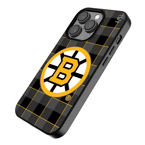 Boston Bruins Plaid iPhone MagSafe Compatible Phone Case for Apple iPhone Iso.Jpg