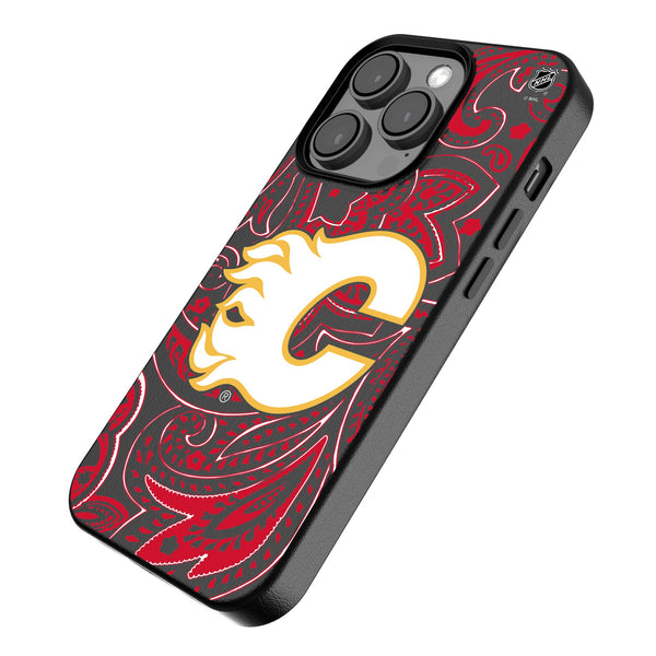 Calgary Flames Paisley iPhone MagSafe Compatible Phone Case Iso.Jpg