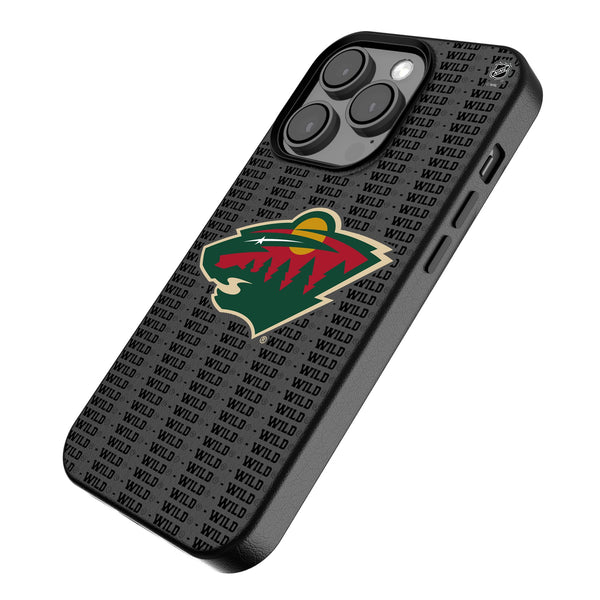 Minnesota Wild Text Backdrop iPhone MagSafe Compatible Phone Case for Apple iPhone Iso.Jpg