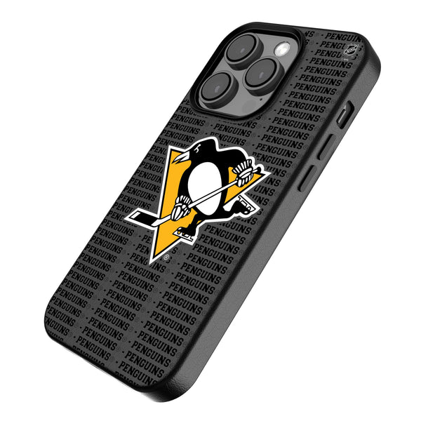 Pittsburgh Penguins Text Backdrop iPhone MagSafe Compatible Phone Case for Apple iPhone Iso.Jpg
