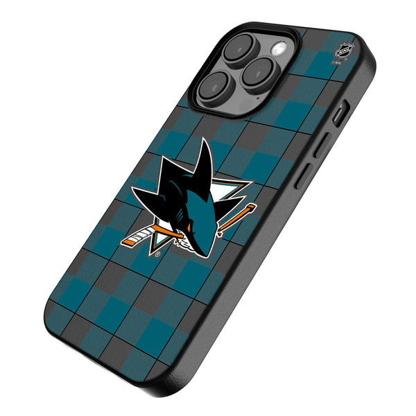 San Jose Sharks Plaid iPhone MagSafe Compatible Phone Case Iso.Jpg