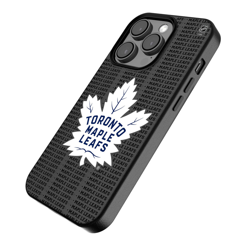 Toronto Maple Leafs Text Backdrop iPhone MagSafe Compatible Phone Case Iso.Jpg