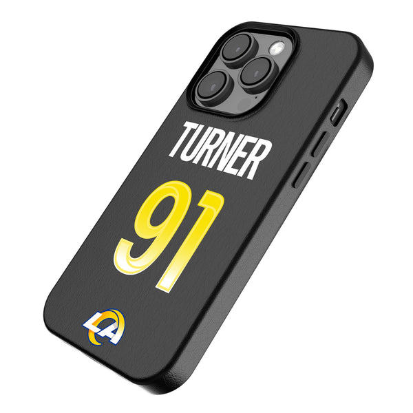 Kobie Turner Los Angeles Rams 91 Ready iPhone MagSafe Compatible Phone Case for Apple iPhone Iso.Jpg