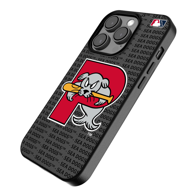 Portland Sea Dogs Text Backdrop iPhone MagSafe Compatible Phone Case Iso.Jpg