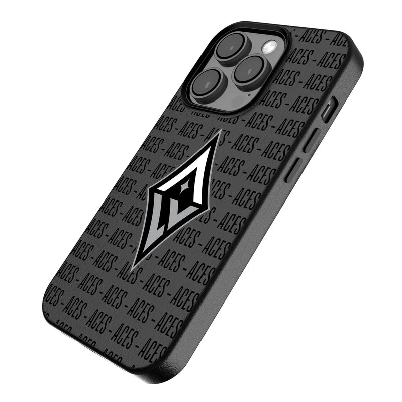 Las Vegas Aces Text Backdrop iPhone MagSafe Compatible Phone Case for Apple iPhone Iso.Jpg