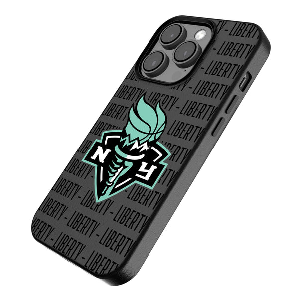 New York Liberty Text Backdrop iPhone MagSafe Compatible Phone Case for Apple iPhone Iso.Jpg