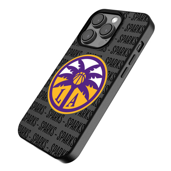Los Angeles Sparks Text Backdrop iPhone MagSafe Compatible Phone Case for Apple iPhone Iso.Jpg