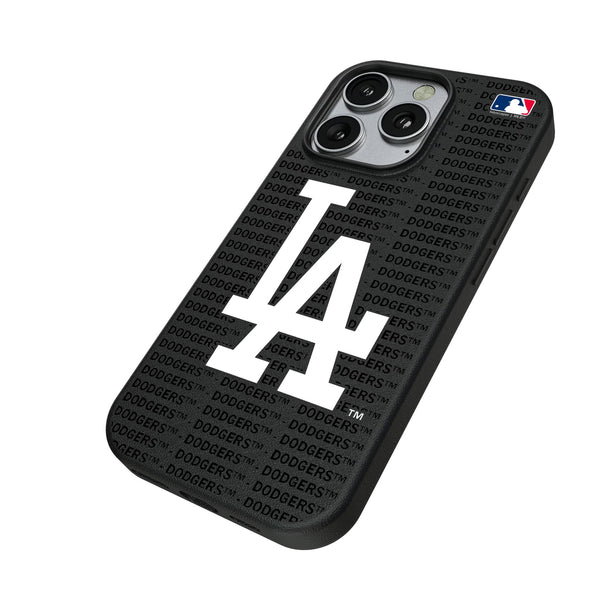LA Dodgers Text Backdrop iPhone MagSafe Compatible Phone Case for Apple iPhone Iso.Jpg