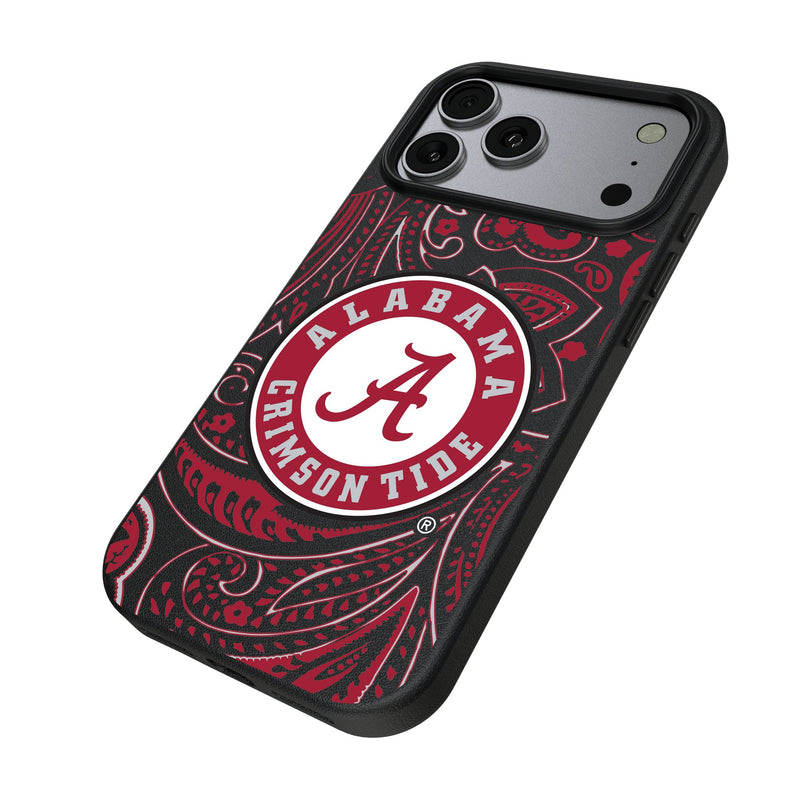 University of Alabama Crimson Tide Paisley iPhone MagSafe Compatible Phone Case for Apple iPhone Iso.Jpg