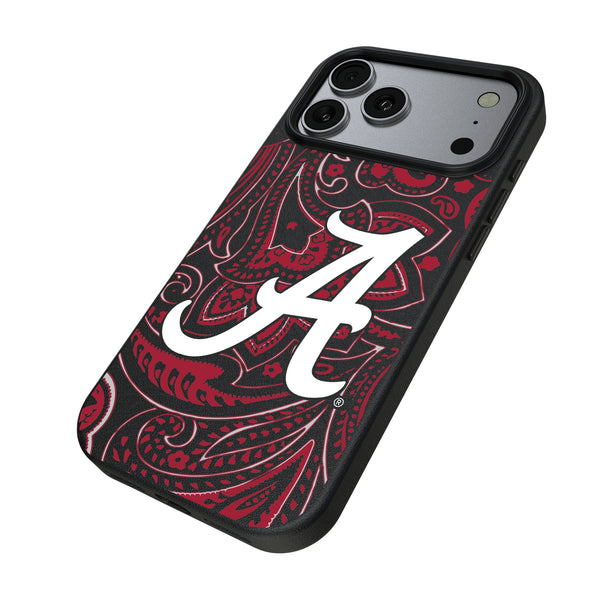 University of Alabama Crimson Tide Script A Paisley iPhone MagSafe Compatible Phone Case for Apple iPhone Iso.Jpg
