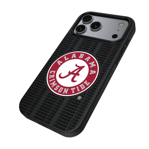 University of Alabama Crimson Tide Text Backdrop iPhone MagSafe Compatible Phone Case for Apple iPhone Iso.Jpg