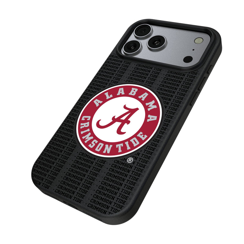 University of Alabama Crimson Tide Text Backdrop iPhone MagSafe Compatible Phone Case for Apple iPhone Iso.Jpg