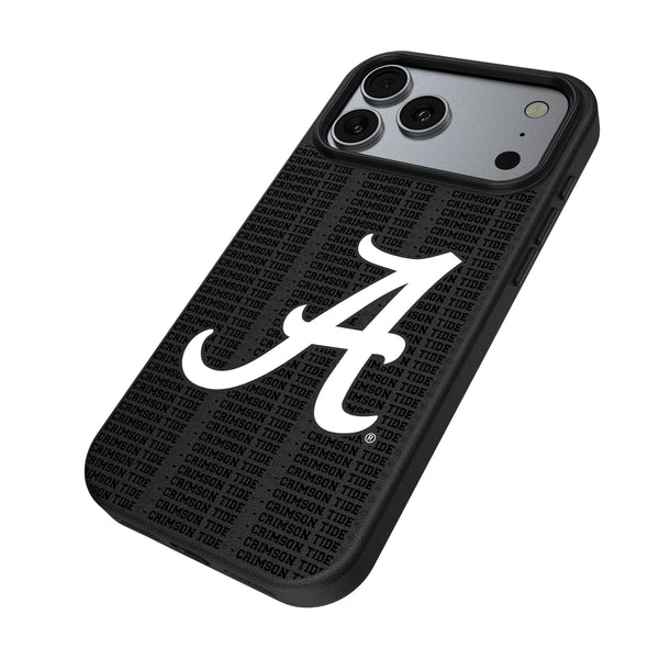University of Alabama Crimson Tide Script A Text Backdrop iPhone MagSafe Compatible Phone Case for Apple iPhone Iso.Jpg