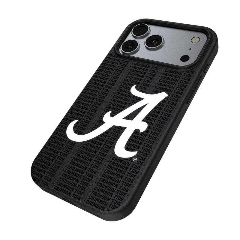 University of Alabama Crimson Tide Script A Text Backdrop iPhone MagSafe Compatible Phone Case for Apple iPhone Iso.Jpg