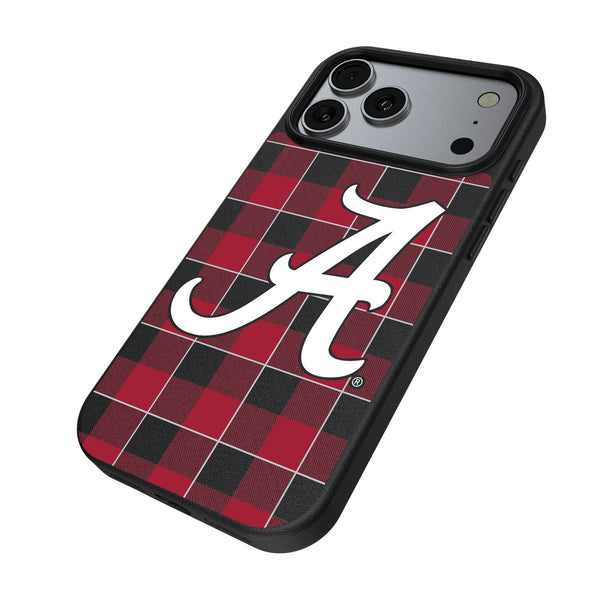 University of Alabama Crimson Tide Script A Plaid iPhone MagSafe Compatible Phone Case for Apple iPhone Iso.Jpg