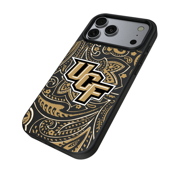 University of Central Florida Golden Knights Paisley iPhone MagSafe Compatible Phone Case for Apple iPhone Iso.Jpg