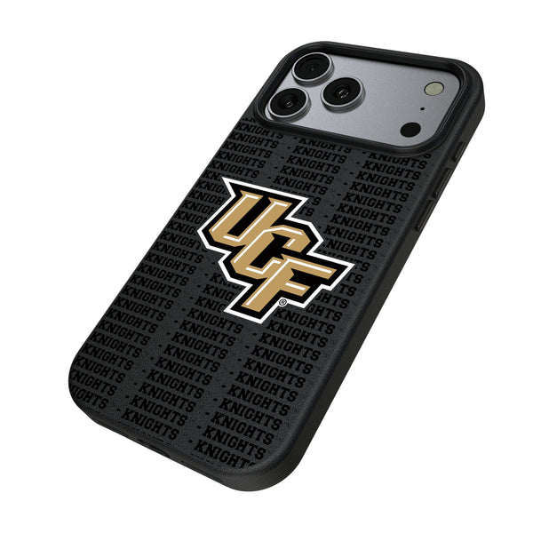 University of Central Florida Golden Knights Text Backdrop iPhone MagSafe Compatible Phone Case for Apple iPhone Iso.Jpg