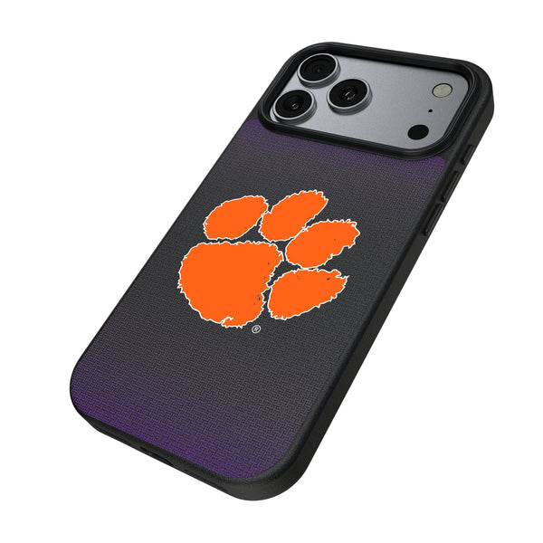 Clemson University Tigers Linen iPhone MagSafe Compatible Phone Case for Apple iPhone Iso.Jpg