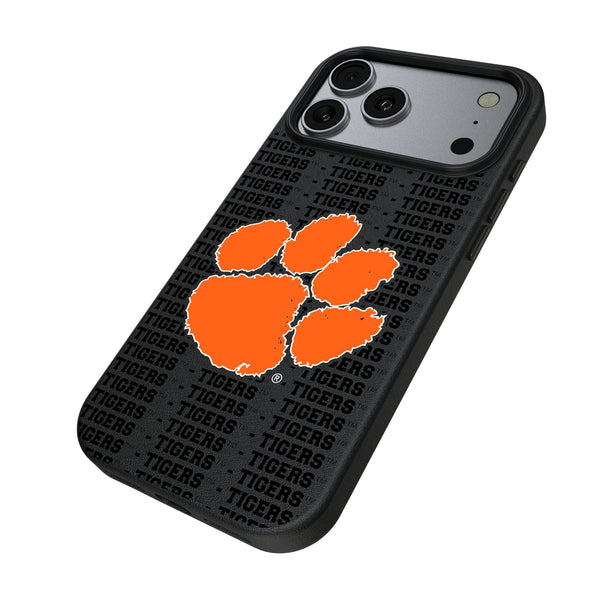 Clemson University Tigers Text Backdrop iPhone MagSafe Compatible Phone Case for Apple iPhone Iso.Jpg