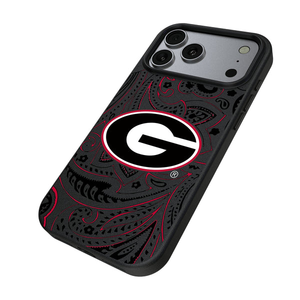 University of Georgia Bulldogs Paisley iPhone MagSafe Compatible Phone Case for Apple iPhone Iso.Jpg