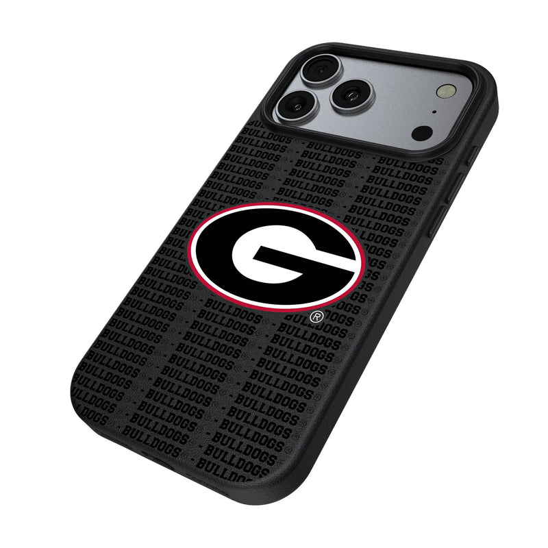 University of Georgia Bulldogs Text Backdrop iPhone MagSafe Compatible Phone Case for Apple iPhone Iso.Jpg