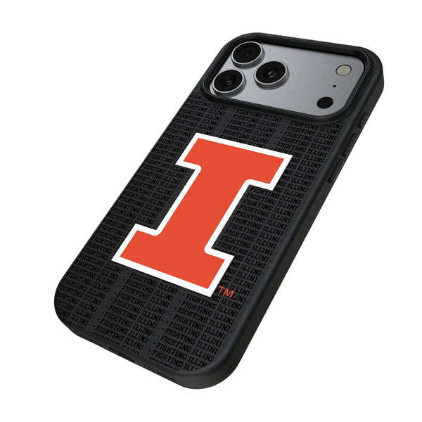 University of Illinois Fighting Illini Text Backdrop iPhone MagSafe Compatible Phone Case for Apple iPhone Iso.Jpg