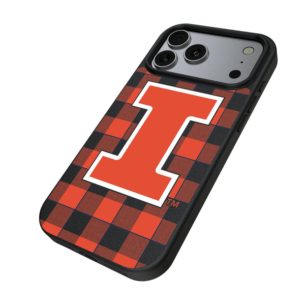 University of Illinois Fighting Illini Plaid iPhone MagSafe Compatible Phone Case for Apple iPhone Iso.Jpg