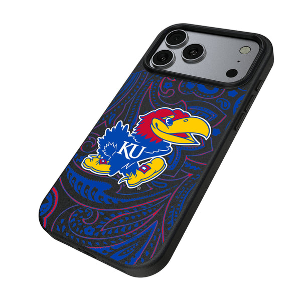 University of Kansas Jayhawks Paisley iPhone MagSafe Compatible Phone Case for Apple iPhone Iso.Jpg
