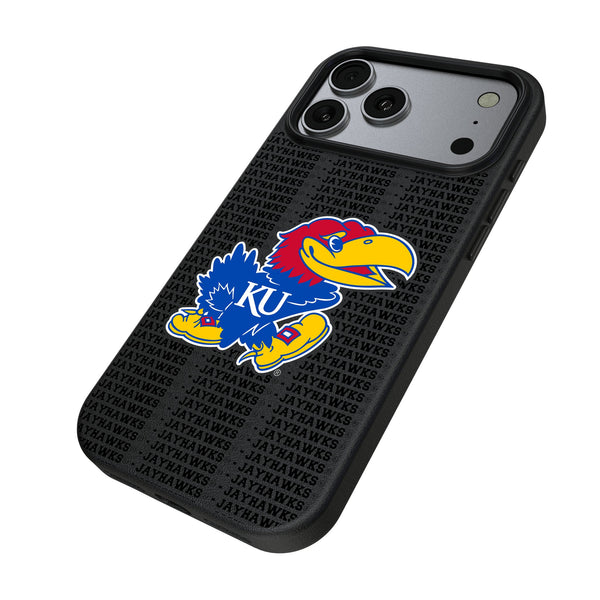University of Kansas Jayhawks Text Backdrop iPhone MagSafe Compatible Phone Case for Apple iPhone Iso.Jpg