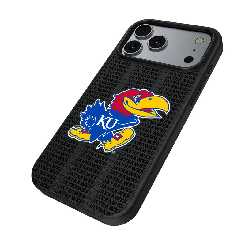 University of Kansas Jayhawks Text Backdrop iPhone MagSafe Compatible Phone Case for Apple iPhone Iso.Jpg