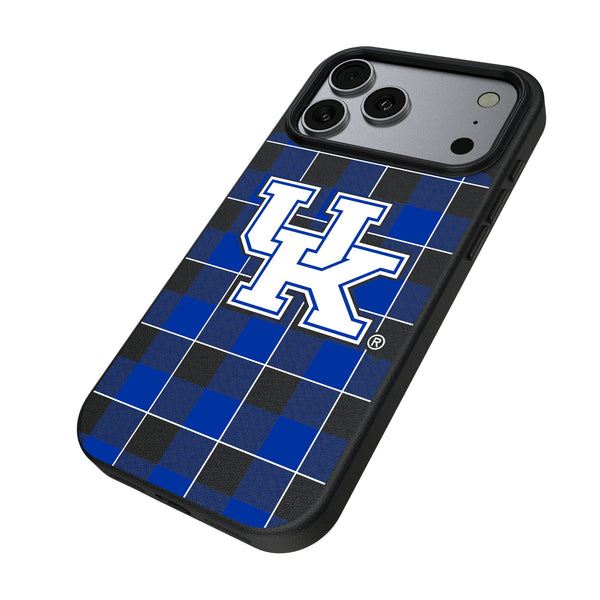 University of Kentucky Wildcats Plaid iPhone MagSafe Compatible Phone Case for Apple iPhone Iso.Jpg