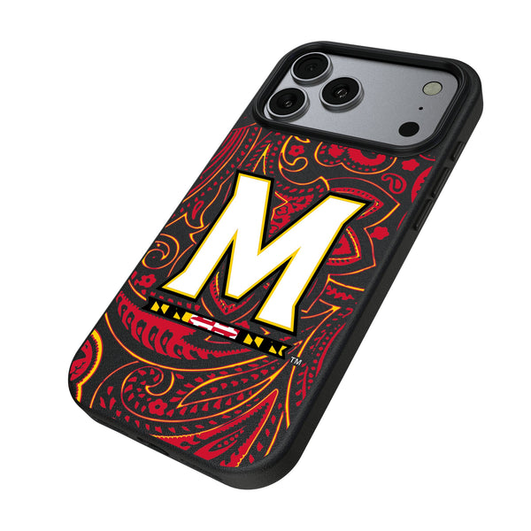University of Maryland Terrapins Paisley iPhone MagSafe Compatible Phone Case for Apple iPhone Iso.Jpg