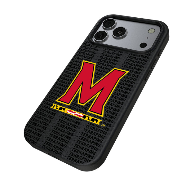 University of Maryland Terrapins Text Backdrop iPhone MagSafe Compatible Phone Case for Apple iPhone Iso.Jpg