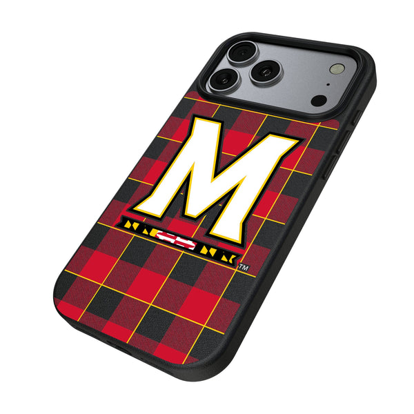 University of Maryland Terrapins Plaid iPhone MagSafe Compatible Phone Case for Apple iPhone Iso.Jpg