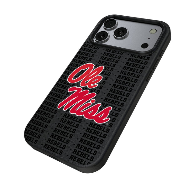 University of Mississippi Rebels Text Backdrop iPhone MagSafe Compatible Phone Case for Apple iPhone Iso.Jpg