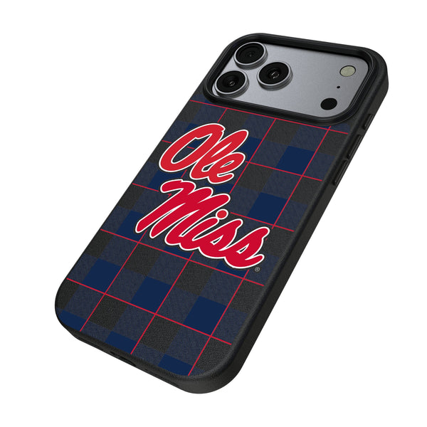 University of Mississippi Rebels Plaid iPhone MagSafe Compatible Phone Case for Apple iPhone Iso.Jpg