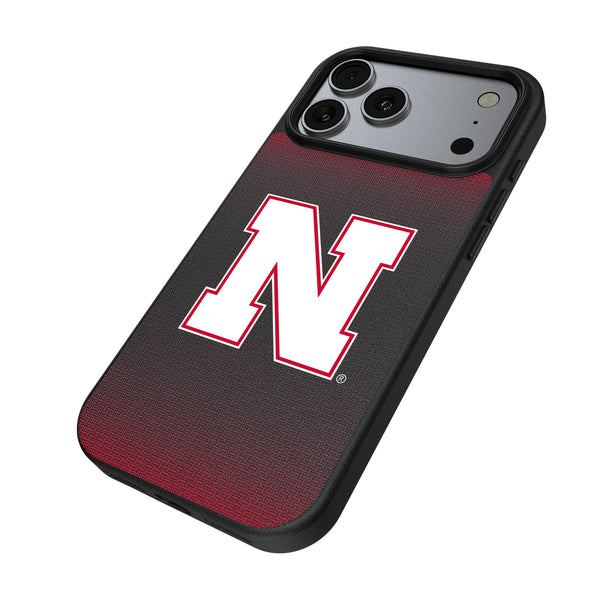 University of Nebraska Huskers Block N Linen iPhone MagSafe Compatible Phone Case for Apple iPhone Iso.Jpg