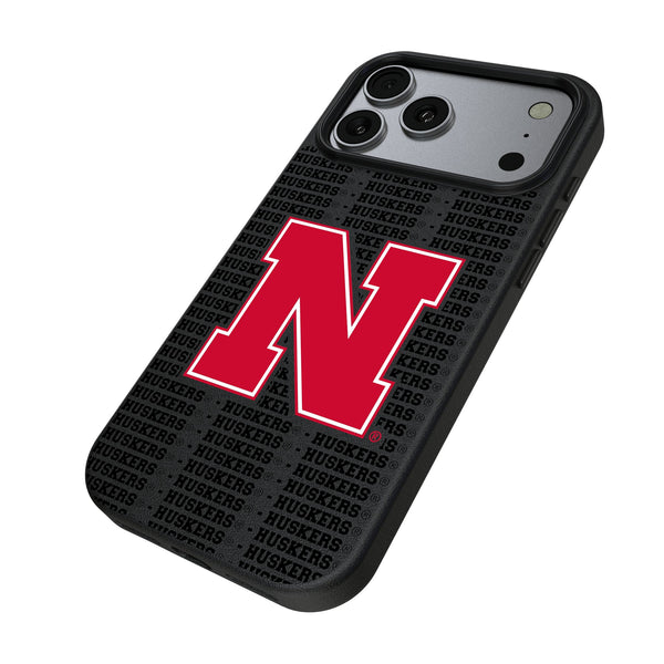 University of Nebraska Huskers Block N Text Backdrop iPhone MagSafe Compatible Phone Case for Apple iPhone Iso.Jpg