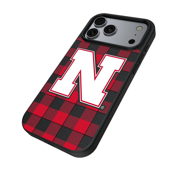 University of Nebraska Huskers Block N Plaid iPhone MagSafe Compatible Phone Case for Apple iPhone Iso.Jpg